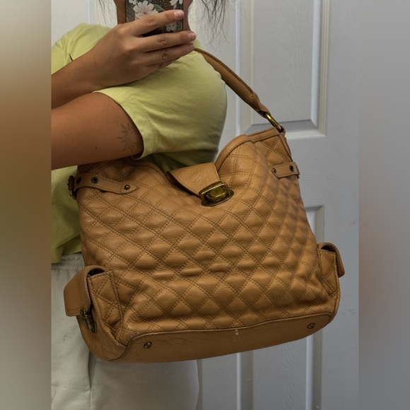 MARC JACOBS Tan Quilted Leather Handbag Made in Italy - Picture 12 of 14